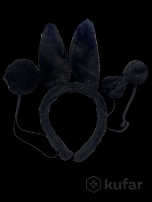 фото набор карнавальный ''ушки зайчика'' (ободок с ушками , хвостик,бабочка) цвет черный 0