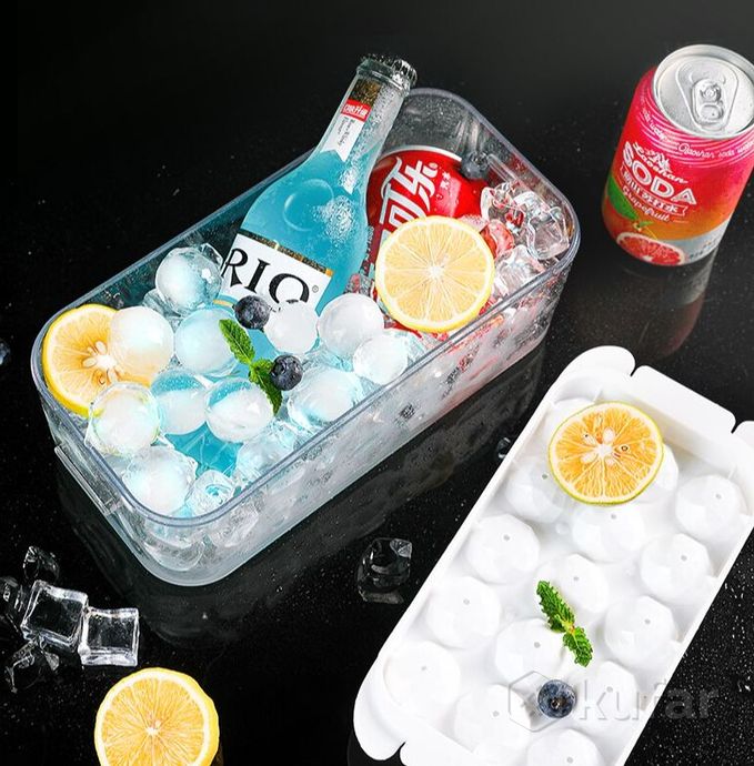 фото набор для приготовления и хранения льда multi - layer / контейнер для льда с крышкой и с двумя форма 4