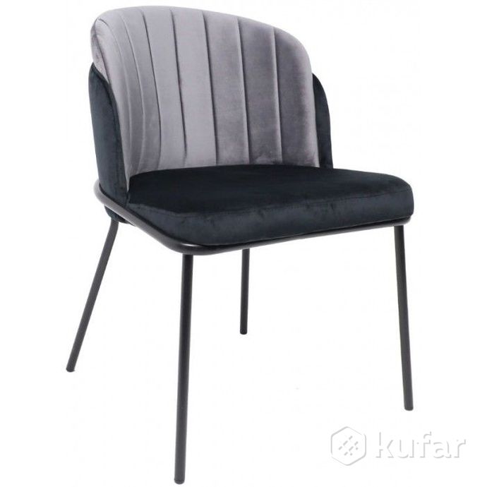 фото стул алвест av 418 черный бархат h-75 + темно-серый h-15/черный 0