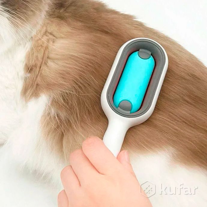 фото расчёска для вычесывания шерсти собак и кошек 3 в 1 pet cleaning hair removal comb 3