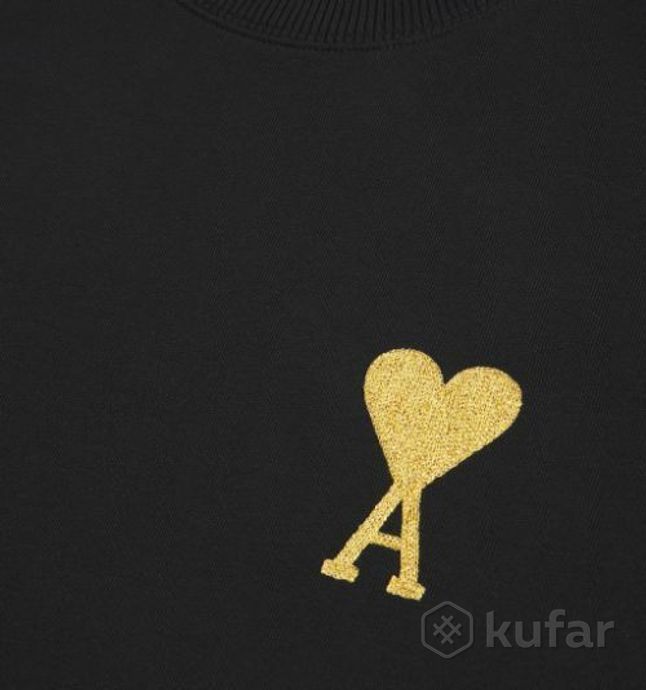 фото футболка ami paris ami de coeur lurex t-shirt black 2