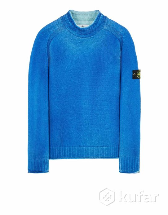 фото свитер 561a8 pure wool_fast dye + hand made airbrush sweater blue 0