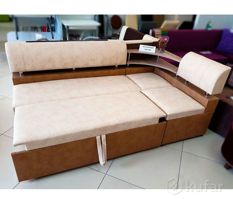 фото кухонный диван со спальным местом стиль плюс (выбор обивки) 7