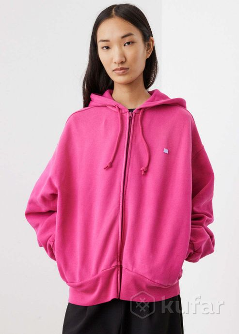 фото худи   acne studios zip hoodie smash pink 0
