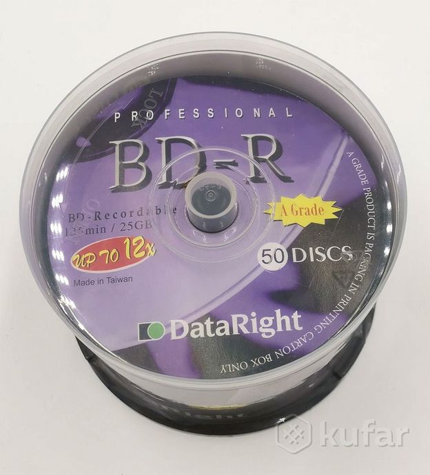 фото диски bd-r (blu-ray) однослойный 25 gb (dataright) 0