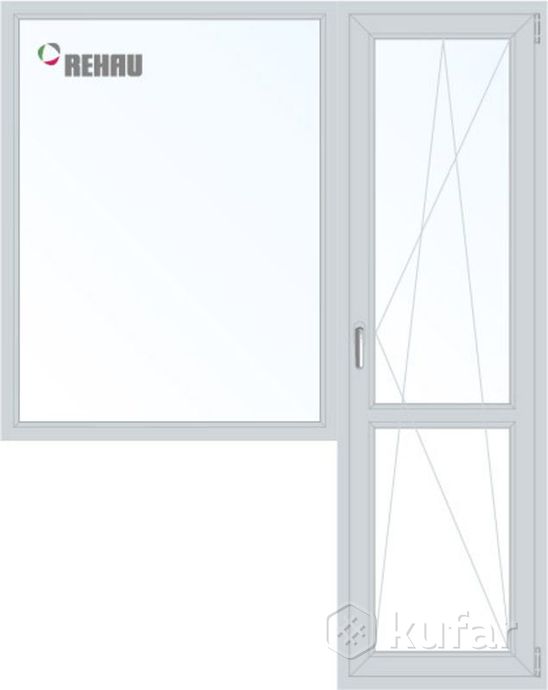 фото оконный блок rehau балконный (окно с дверью) 0