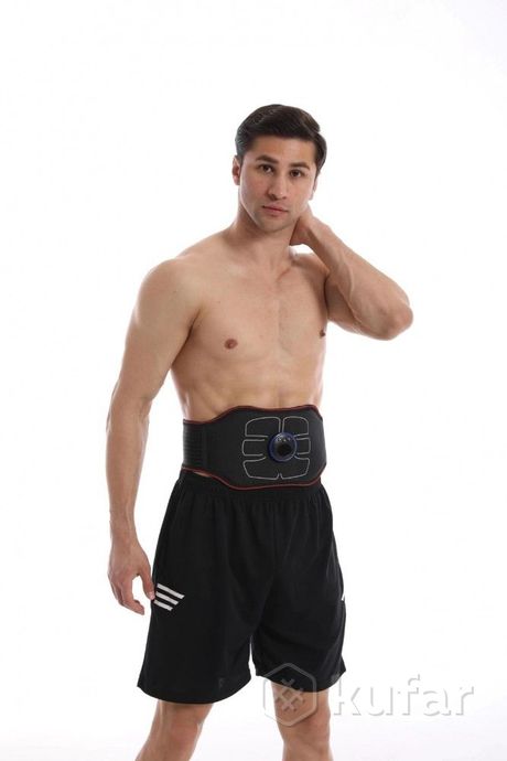 фото массажер электрический миостимулятор живота ems abdominal toning belt для мужчин и женщин (8 режимов 7