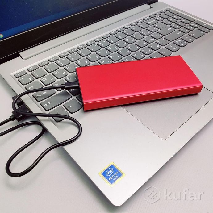фото портативное зарядное устройство power bank 10000 mah / micro, type c, 2 usb-выхода, красный 0