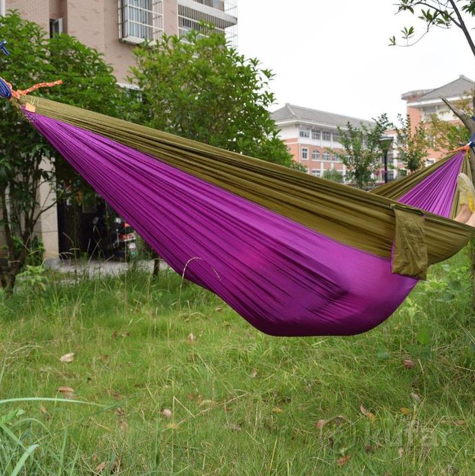 фото гамак подвесной двухместный hammock swing ультралёгкий и сверхпрочный (крепления в комплекте) 270х14 2