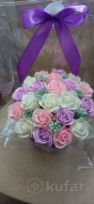 фото букеты из мыльных роз и разных цветов  2