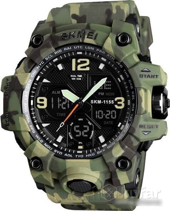 фото наручные часы skmei 1155 (зеленые камуфляж) 0