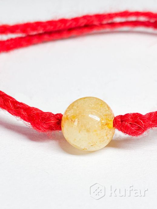 фото цитрин-натуральный камень бусы ,браслет, кулон ,чокер ,оберег красная нить от сглаза с камнем 5