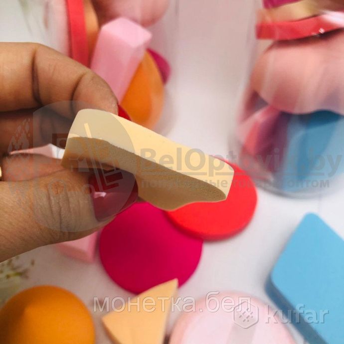 фото многофункциональный набор спонжей для макияжа в пластиковом боксе  (цвет микс), 9 штук. 5