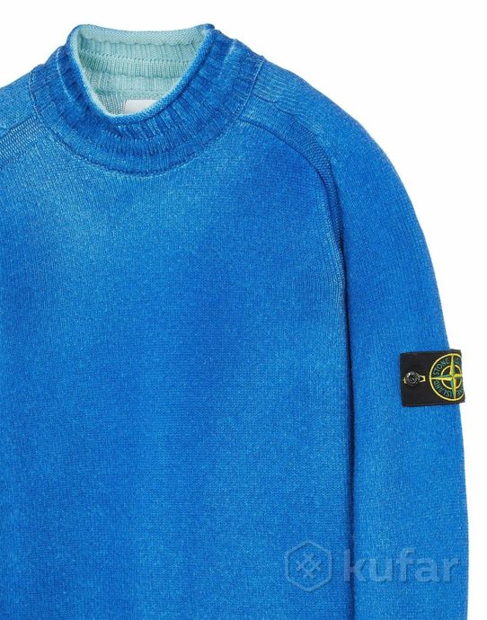 фото свитер 561a8 pure wool_fast dye + hand made airbrush sweater blue 2