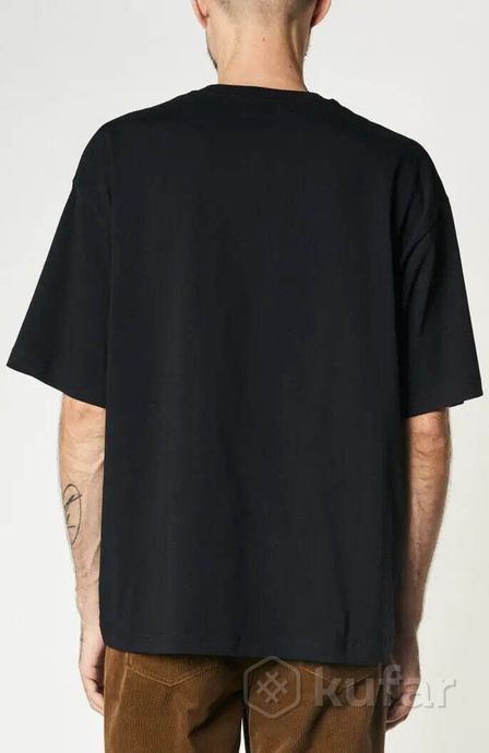 фото футболка acne studios face stretch-cotton t-shirt black 1