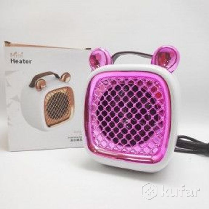 фото миниобогреватель портативный с ушками mini heater розовый 0