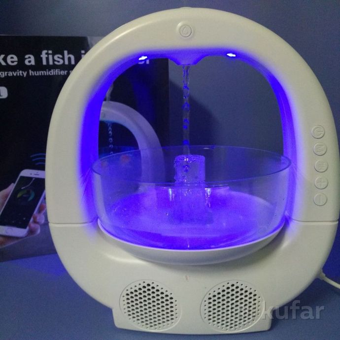 фото антигравитационный увлажнитель воздуха аквариум с bluetooth колонкой like a fish in water / увлажнит 1