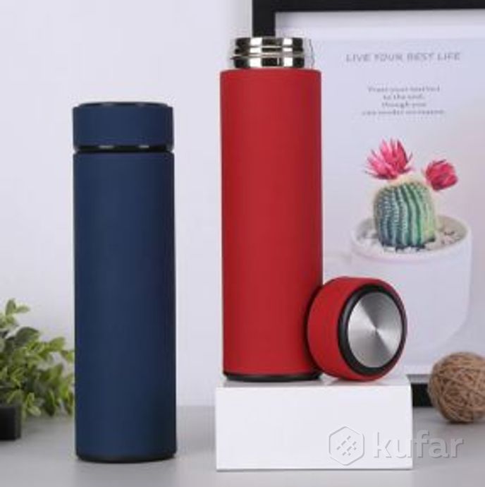 фото термос - бутылка life vacuum cup с ситечком / матовый термос 500 мл. нержавеющая сталь красный 0