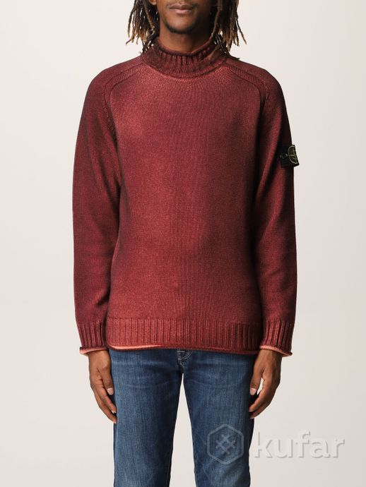 фото свитер 561a8 pure wool_fast dye + hand made airbrush sweater red 1