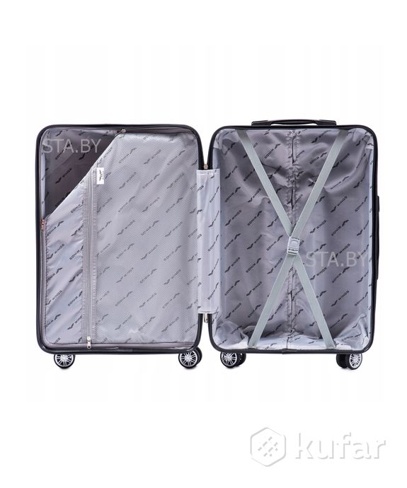 фото пластиковый чемодан wings на колесах полипропилен цвета, размеры 6
