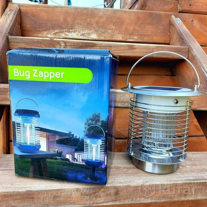 фото антимоскитный уличный светильник-ловушка для комаров bug zapper jsd-003 на солнечных батареях или us 2