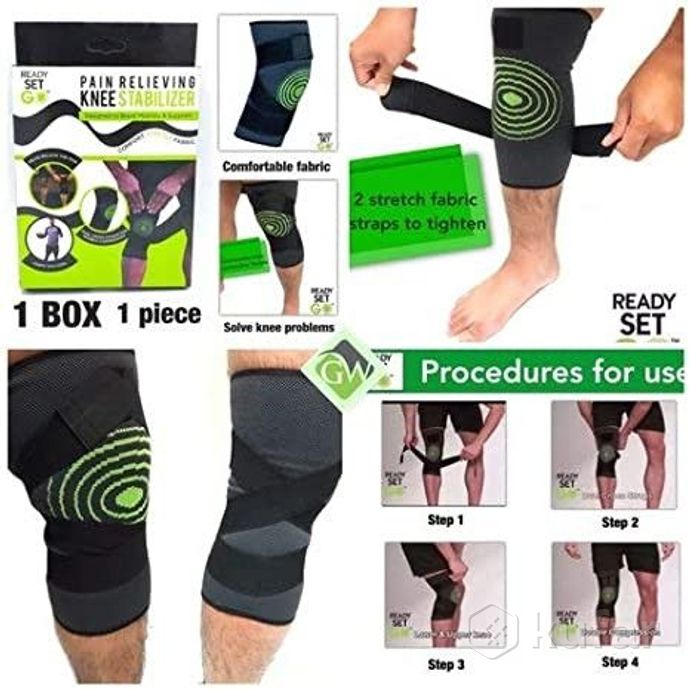 фото компрессионный бандаж для коленного сустава pain relieving knee stabilizer (наколенник) размер m 6