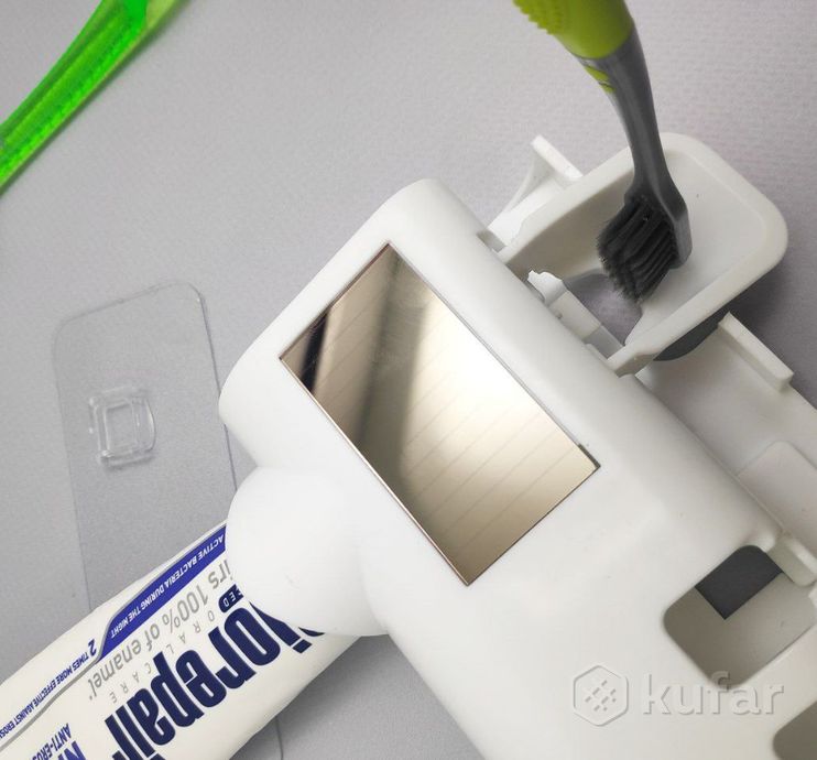 фото держатель для зубных щеток с диспенсером и дезинфектором intelligent toothbrush / настенный держател 8