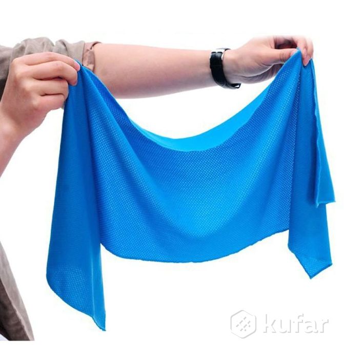 фото спортивное охлаждающее полотенце  super cooling towel голубой 2
