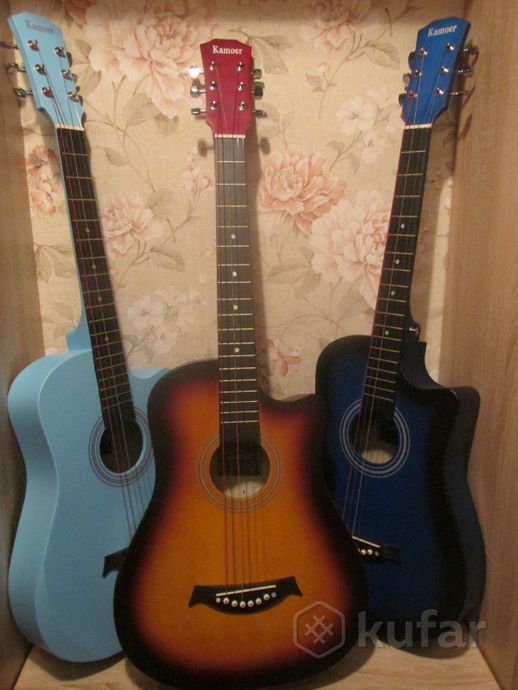 фото новые акустические гитары  kamoer + чехол -подарок 8