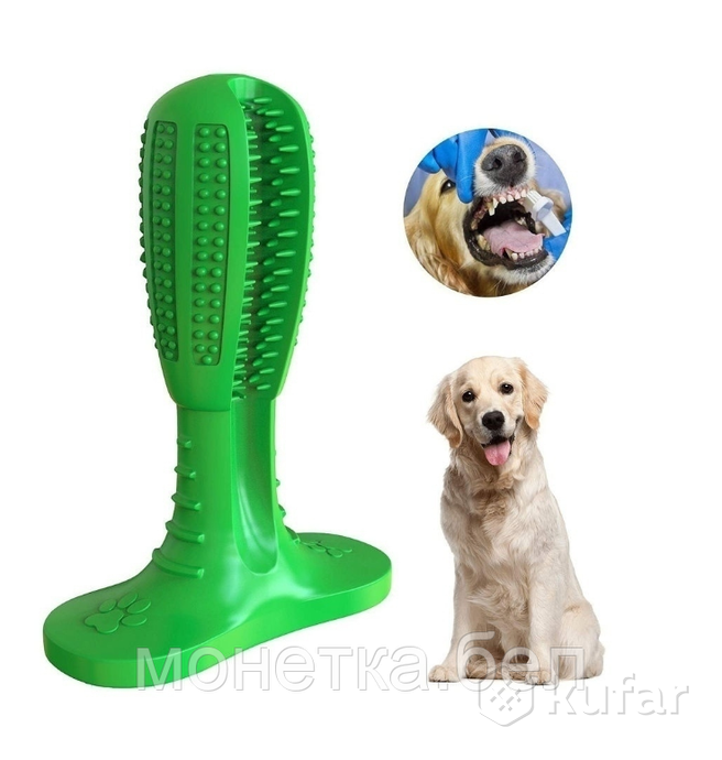 фото зубная щетка для животных toothbrush (размер м) / игрушка - кусалка зубочистка для мелких и средних  3