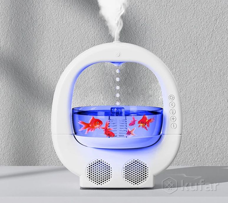 фото антигравитационный увлажнитель воздуха аквариум с bluetooth колонкой like a fish in water / увлажнит 9