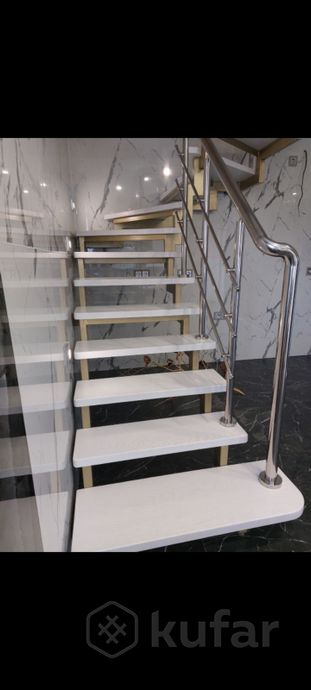 фото лестницы каркасы,перила из нержавеющей стали  0