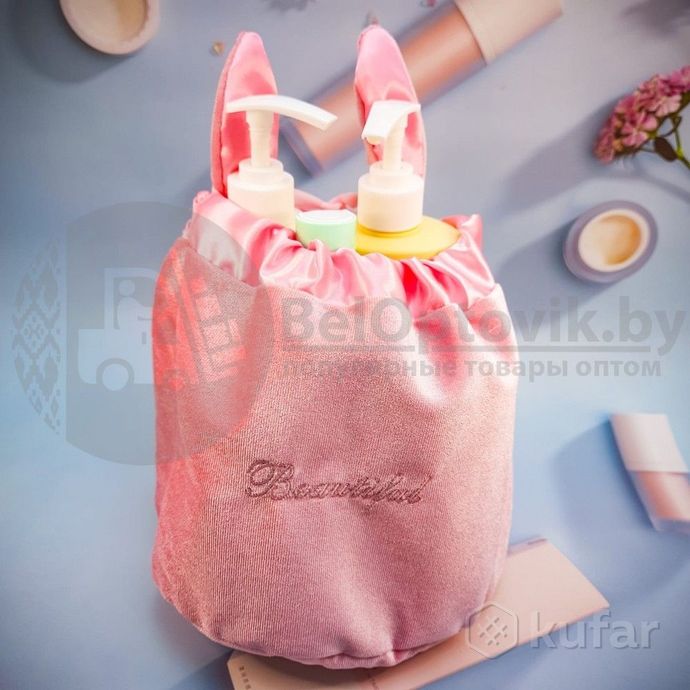 фото мешок косметичка beautiful бархатный подарочный с ушками / косметика / сувениры / украшения розовый 5