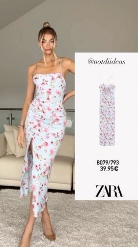 Zara льняное платье М