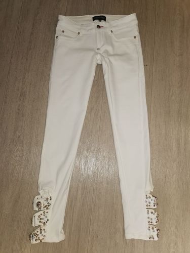 Крутые белые штаны джинсы Philipp Plein 