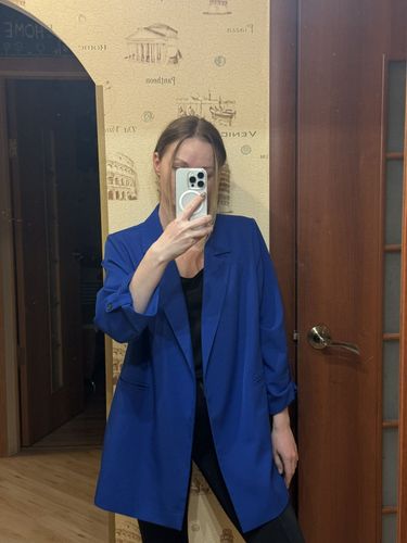 Синий пиджак оверсайз