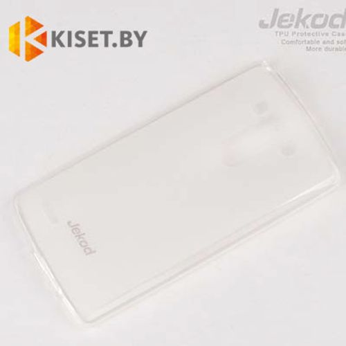 Силиконовый чехол Jekod с защитной пленкой для LG L Fino, белый