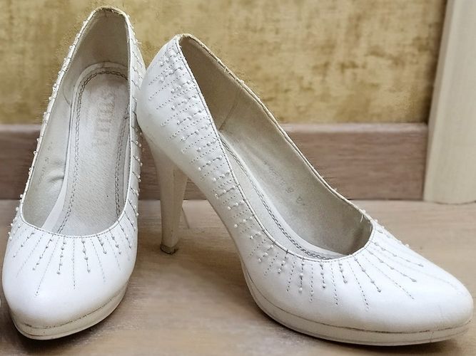 Свадебные белые туфли. Размер 38