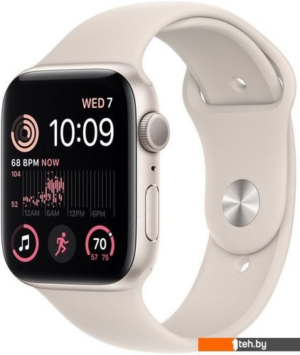 Умные часы и браслеты Apple Watch SE 2 44 мм (алюминиевый корпус, звездный свет/звездный свет, спорт