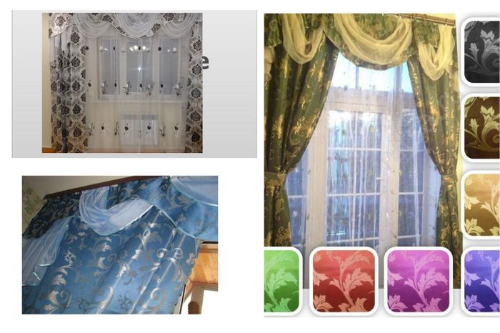 Комплект штор с тюлью и ламбрекеном Диана разные цвета