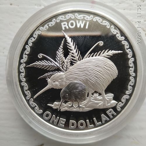 Серебряная монета 1 доллар 2005 года НоваяЗеландия