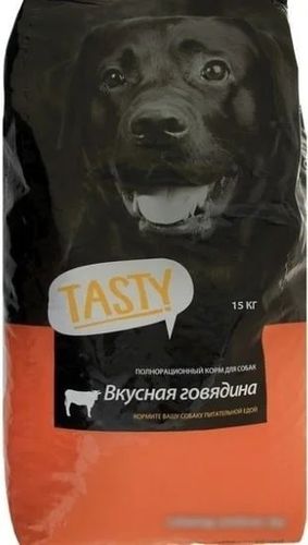 Корм для собак Tasty Для взрослых собак с говядиной 15 кг
