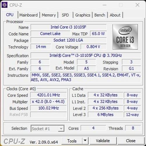 Процессор i3-10105f