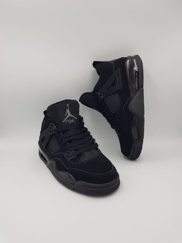 Кроссовки черные женские Nike Jordan 4 / зимние / повседневные / подростковые