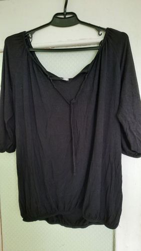 Блузка как новая размер 50-54.черный насыщенный цв