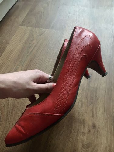 Туфли кожаные красные 