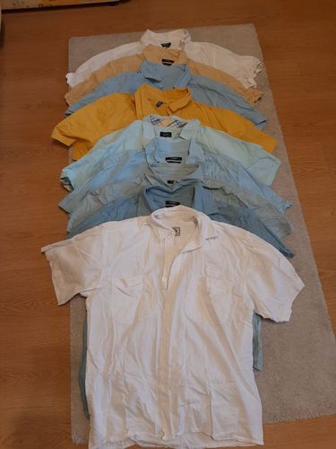 Рубашки мужские с коротким рукавом 10 штук пакетом