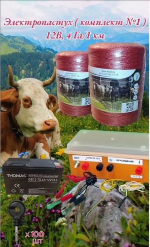 Электропастух для коров и овец комплект 1