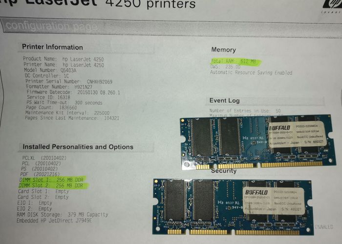 Память 256Мб DDR1 для принтеров HP