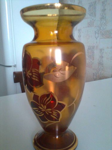 ваза чешское цветное стекло